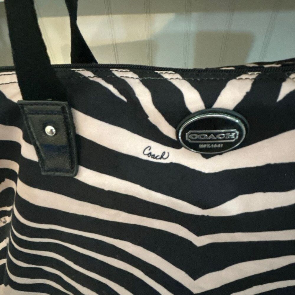 COACH Zebra Print Tote Bag with Bonus Bag - Picture 4 of 9